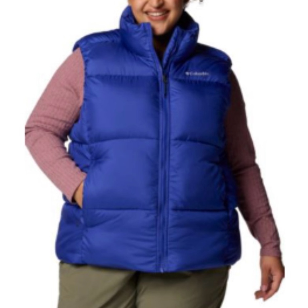 NWT Women’s Columbia blue front zip puffed vest 1X